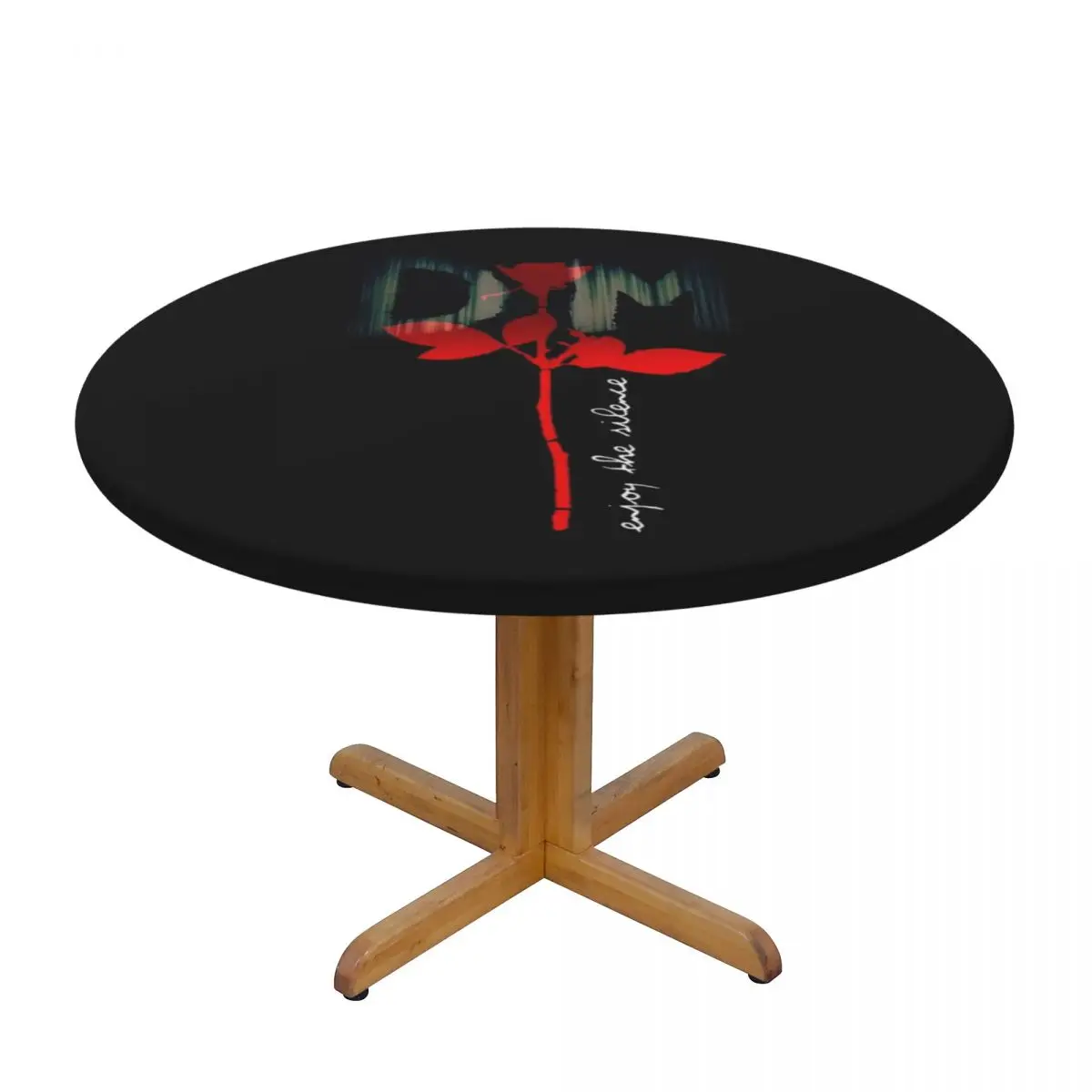 Electronic Rock Depeche Cool Mode Waterproof Round Tablecloth Oilproof Table Cloth for Kitchen Events Dining Table Cover