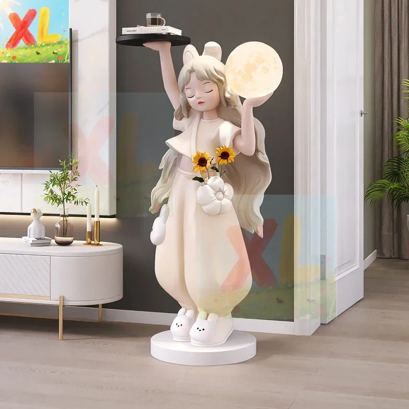 كريم الرياح فتاة كبيرة الطابق زخرفة غرفة المعيشة تلفزيون خزانة أريكة أباجورة هووسورمينغ هدية