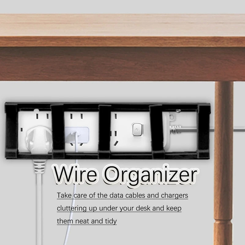 2 pezzi Organizer per cavi senza tangle vassoio per la gestione dei cavi sotto la scrivania con bordi lisci organizzazione del filo ordinata