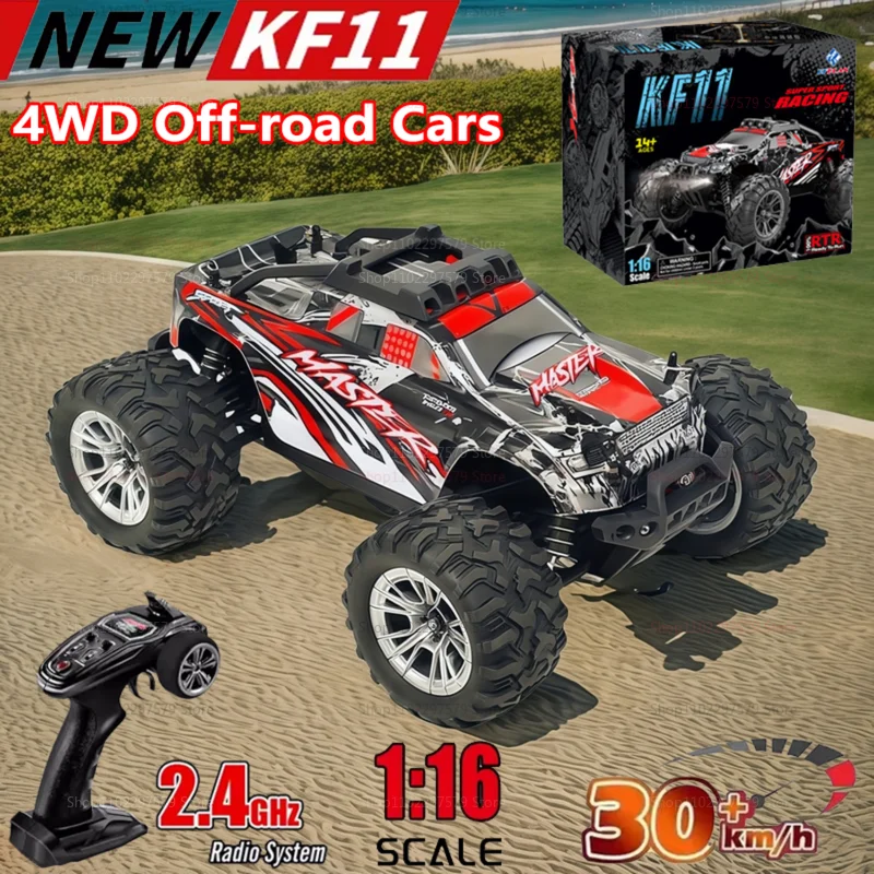 

4WD RC Off-Road Car With LED Light 2.4G Monster Truck 33KM/h High Speed Remote Control Racing Car Vehicle Model Toy Gift for Kid