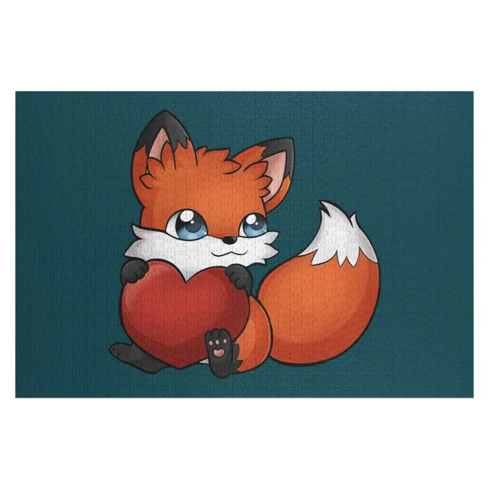 Fox Heart Design By Munna51-Redbubble Winkel Puzzel Wooden Voor Volwassenen Gepersonaliseerde Cadeau Puzzel