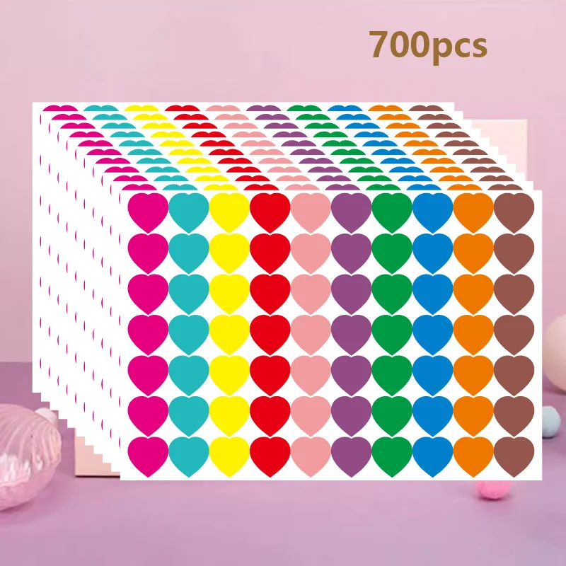 10 sheets Colored Heart Dot Stickers Circle Dot Stickers Color Coding Labels Sticky Dots Labels Stickers.