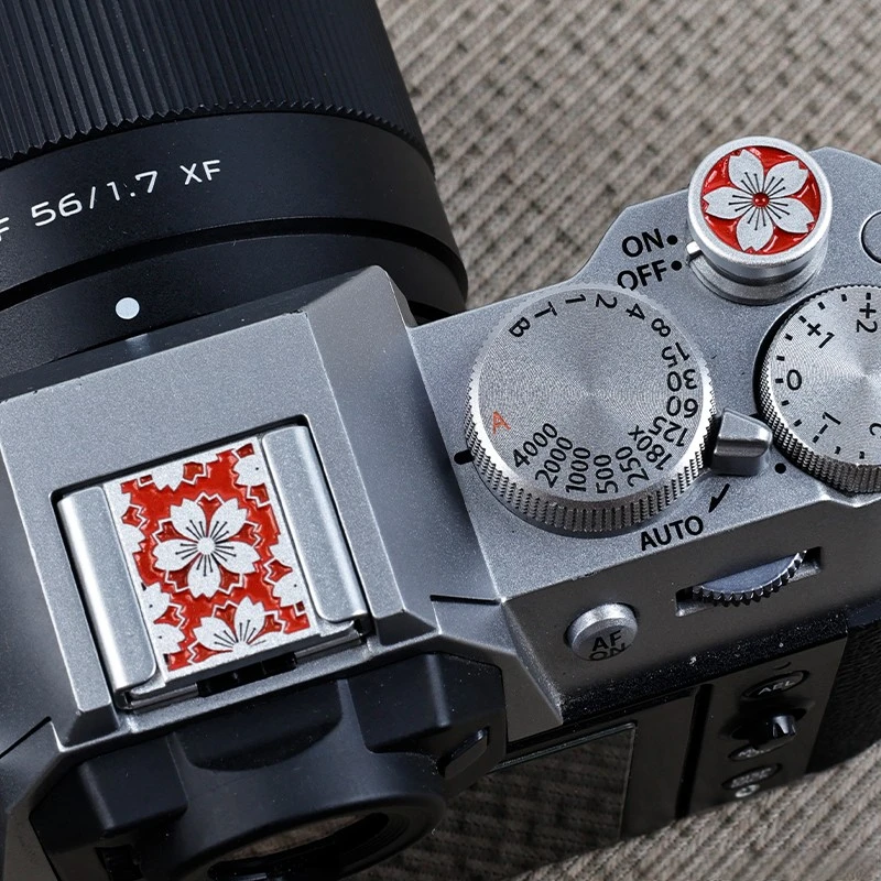 Metal Cherry Blossom Hot Shoe Cover And Shutter Button Set Suitable For Fuji XS10 XM5 XE4 XT5 XT30II XH2S XA7 X100VI XT50 ZFC