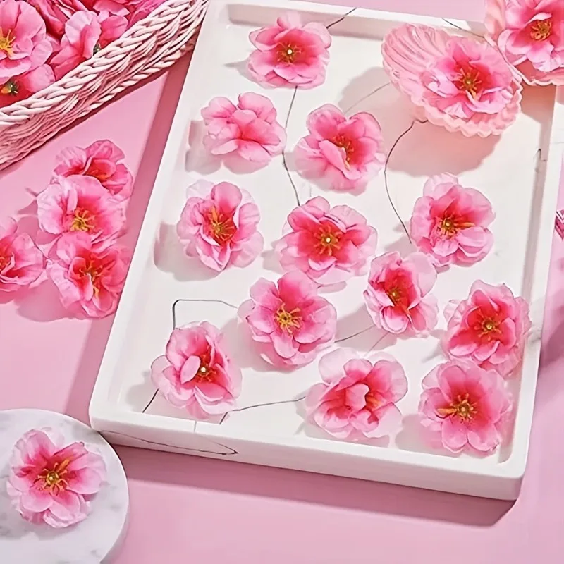 

10/20/50Pcs Peach Artificial Flowers Heads 5CM Fake Flower for Home Dceor Wedding Marriage Decoration DIY Carft Gift Accessories