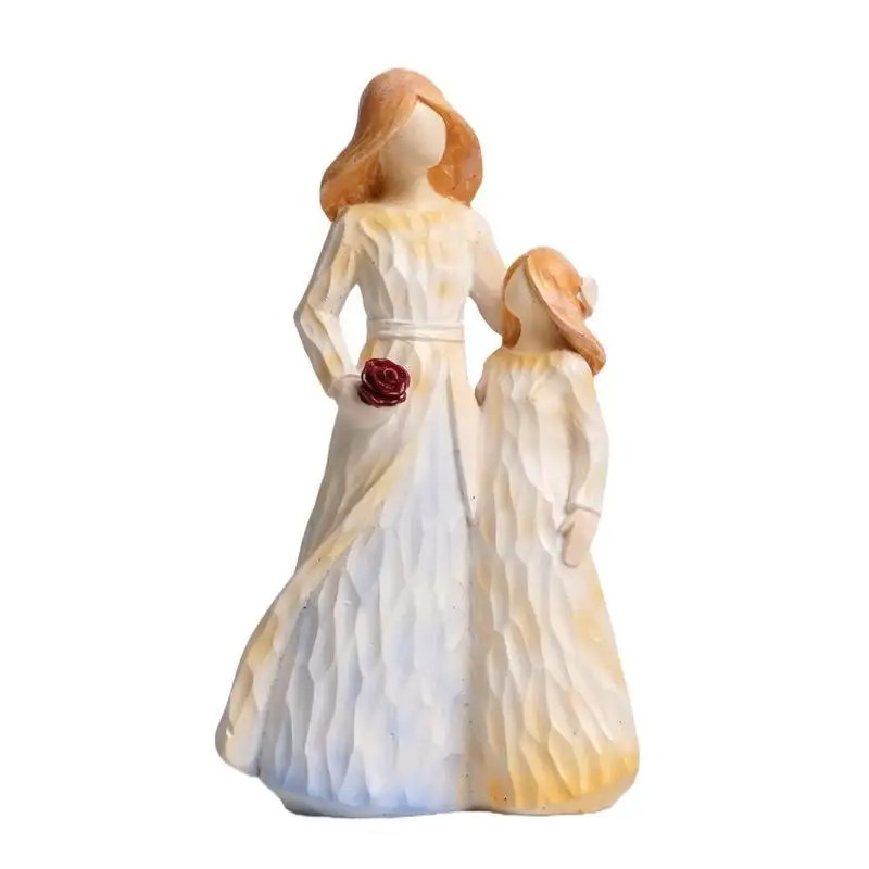 Family Affection Series Wood Carving Imitation Family Desktop Ornament Jewelry Box Perfect as Father's Day/Mother's Day Gifts