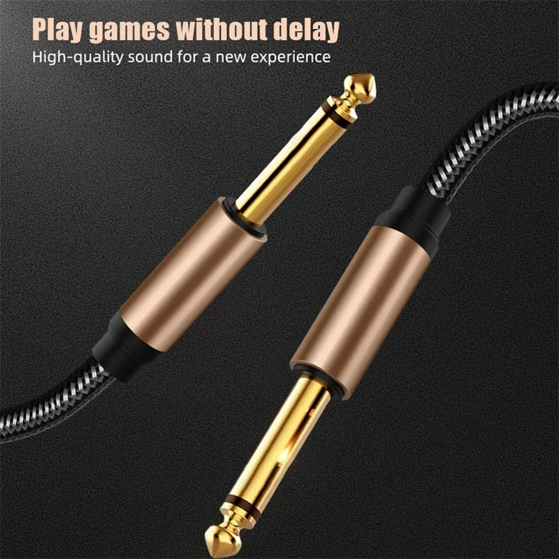 6.5mm 6.35mm Jack Audio Cable 6.35 Jack Male to Male Aux Cable Gold-Plated 1m 1.8m for Guitar Mixer Amplifier 6.5 mm Aux Cable