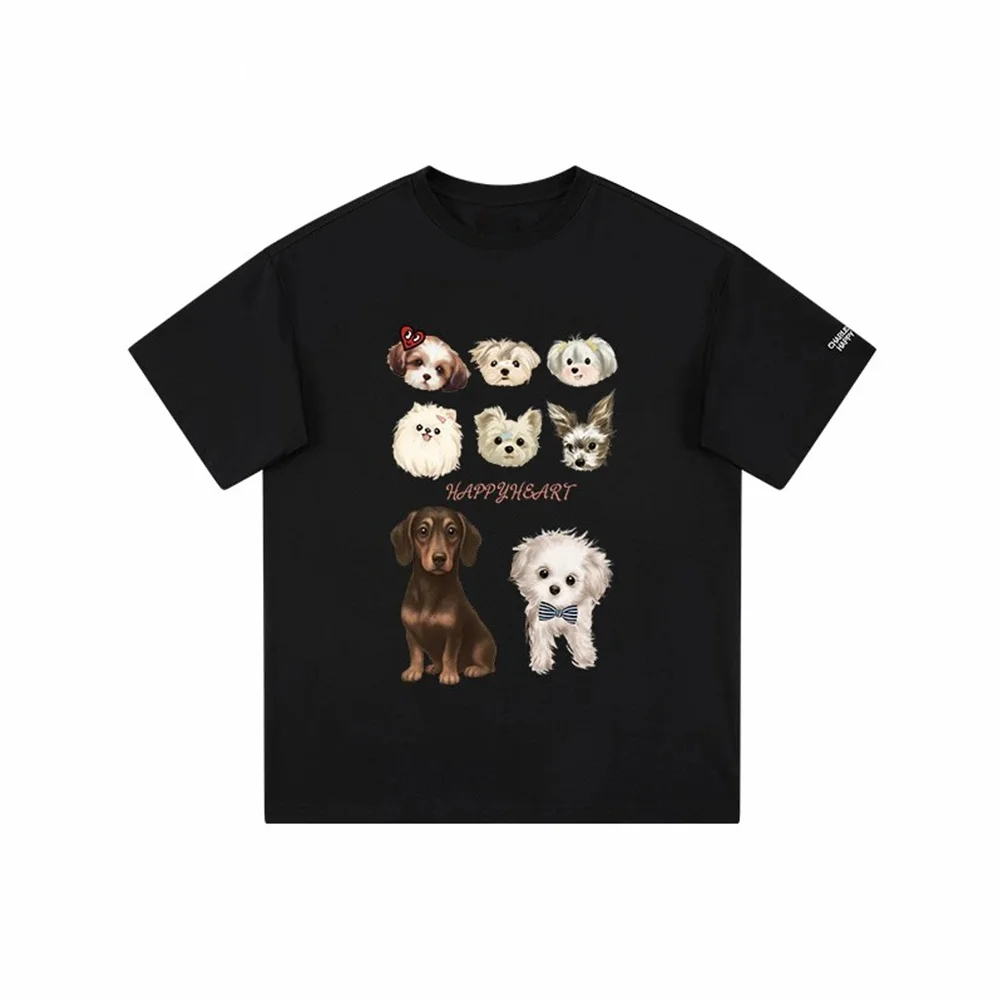 

Футболка из чистого хлопка с коротким рукавом и круглым вырезом, повседневная, с принтом, летняя, для молодежи, китайский бренд, летняя мода