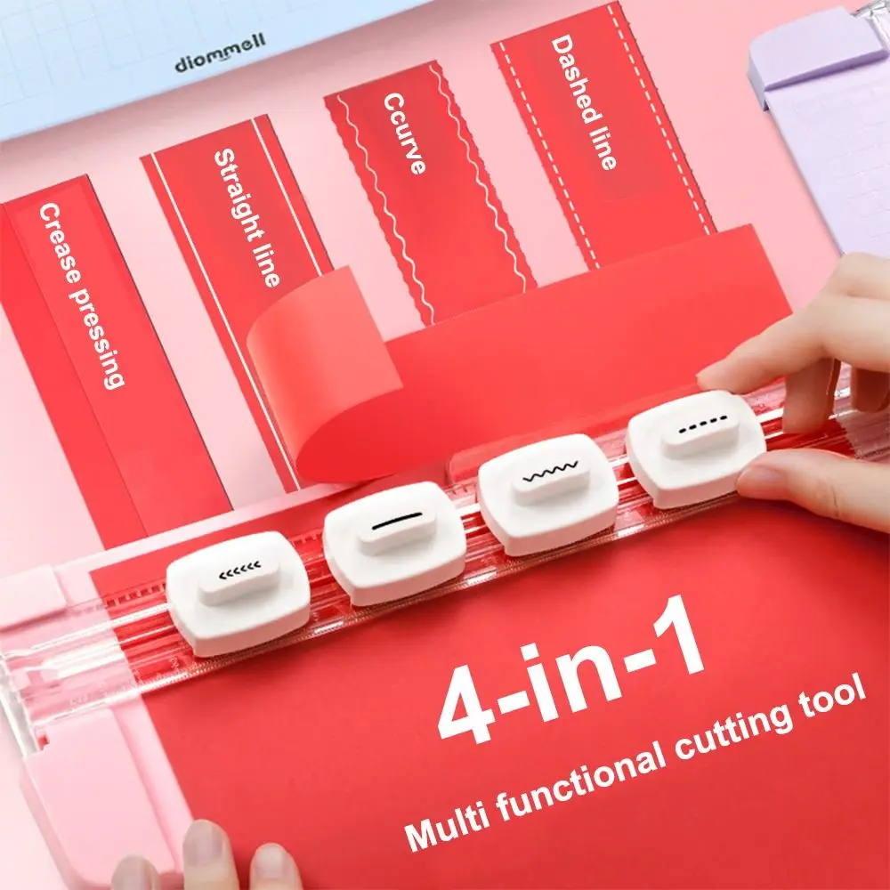 Wtih 4 Types of Edges Paper Trimmer Lightweight Multi-Function Creasing Machine Arbitrary Positioning 4-in-1 Photo Cutting Tool