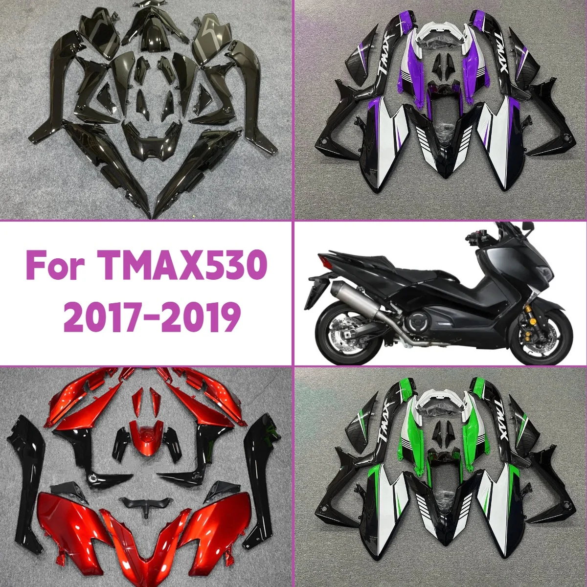 For 2017 2018 2019 Yamaha T-MAX530 Fairings Kit Plastic Injection Molded Custom 17 18 19 TMAX530 Replacement Fairing Set