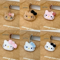 Creative Sanrio Plush Kt Cat Doll Keychain Pendant For Girls Women Bag Decorations Accessories Cartoon Kitten Stuffed Key Ring