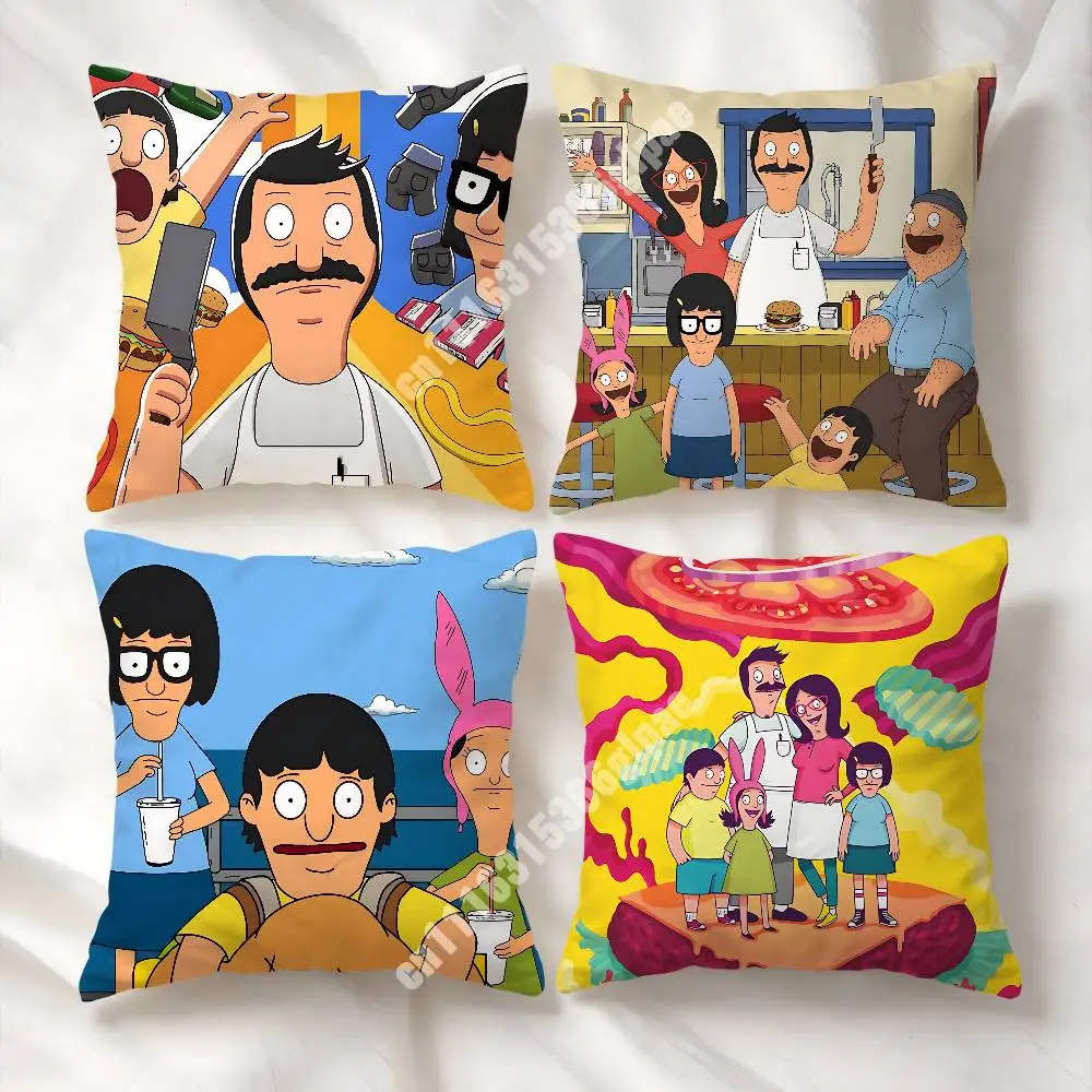 B-Bob's B-Burgers Linda Tina Gene Louise Printed Pillow Cover Sofa Couch Student Apartment Homestay Leisure Area