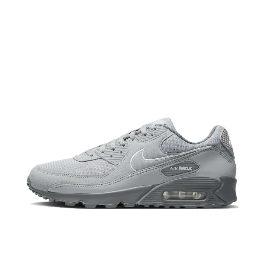 Nike black and gray color scheme AIR MAX 90 men\'s low-top sneakers non-slip wear casual running shoes