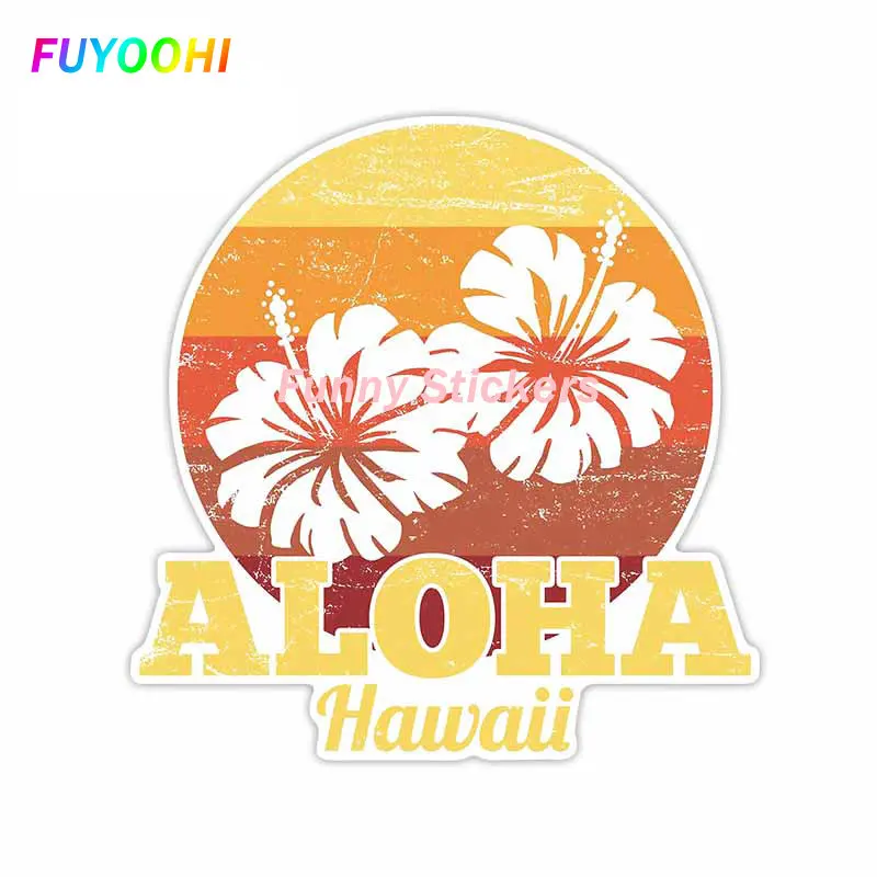 FUYOOHI Play Stickers Aloha Hawaii Summer Retro Car Stickers Refrigerator Windshield Decal Bumper Anime Car Assessoires