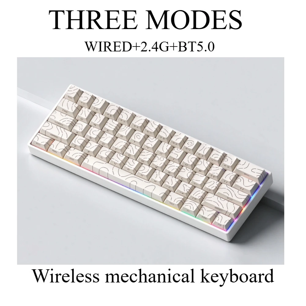 Wireless Bluetooth Three Mode Mechanical Keyboard 61 RGB Gaming Wired Computer Keyboards 60% Mini Teclado Mecanico for iPad PC