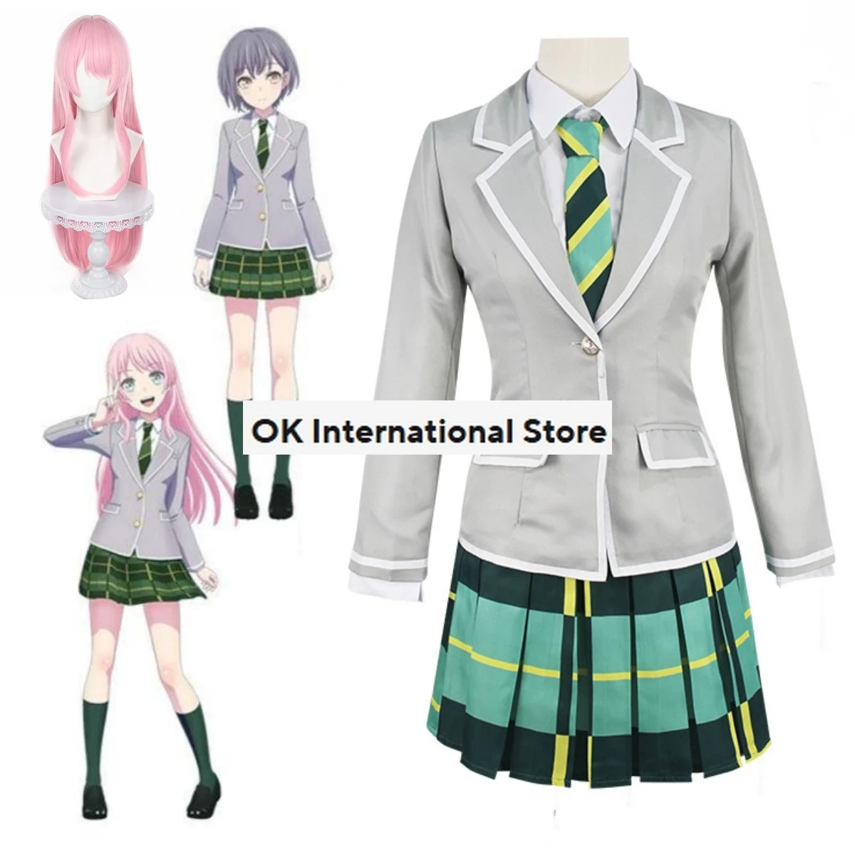 BanG Dream! Takamatsu Tomori Cosplay Costume It's MyGO!!! Anon Chihaya School Uniform School girl Lovely Wig Shirt Skirt Uniform