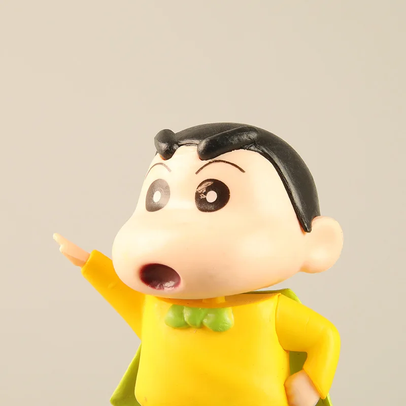 7pcs Set Cartoon Crayon Shin-Chan Klasgenoten Anime Figuur Action Beeldje Speelgoed Collectie Auto Desktop Ornamenten Pvc Model poppen