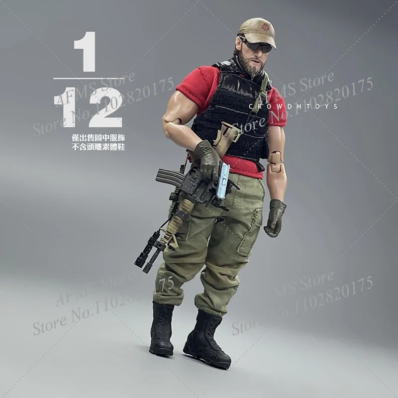 CROWDHTOYS 1/12 스케일 Collectible Figure 블랙 전술 조끼 갑옷 전투 육군 가슴 교수형 Fit 6Inch 액션 피규어 군인