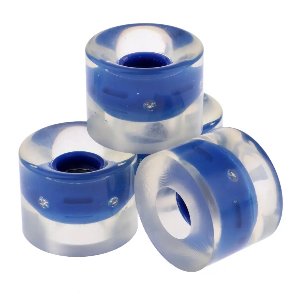 Light Up Wheels PU Longboard Replacement for Skateboard Scooter Night Glow Riding Skill Repair Pack