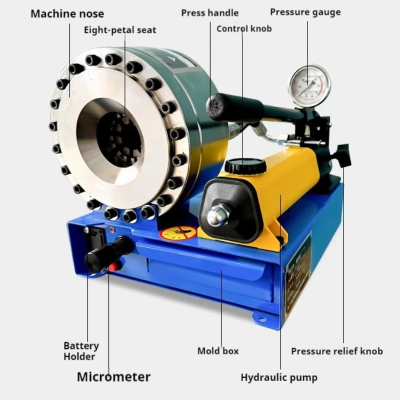Portable Manual Liquid Compression Pipe Press Small Household High Pressure Oil Pipe Explosion-proof Pipe