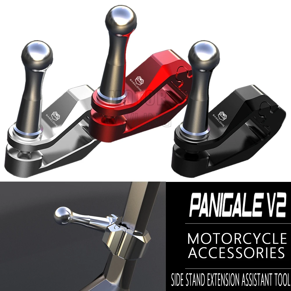 

For Ducati Panigale V2 2020 2021 2022 2023 Motorcycle CNC Kickstand Side Stand Extension Foot Pedal Assistant Tool Support Parts