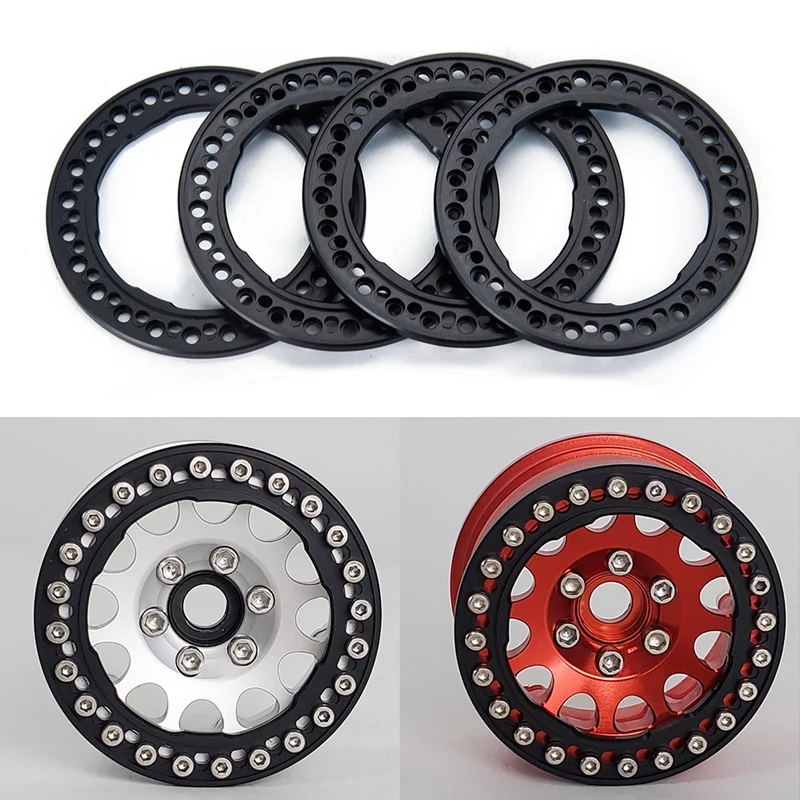 4Pcs Metal Alloy 1.9 Inch Wheel Rim Beadlock Rings For Axial SCX10 D90 Traxxas TRX-4 1/10 RC Crawler Car Parts