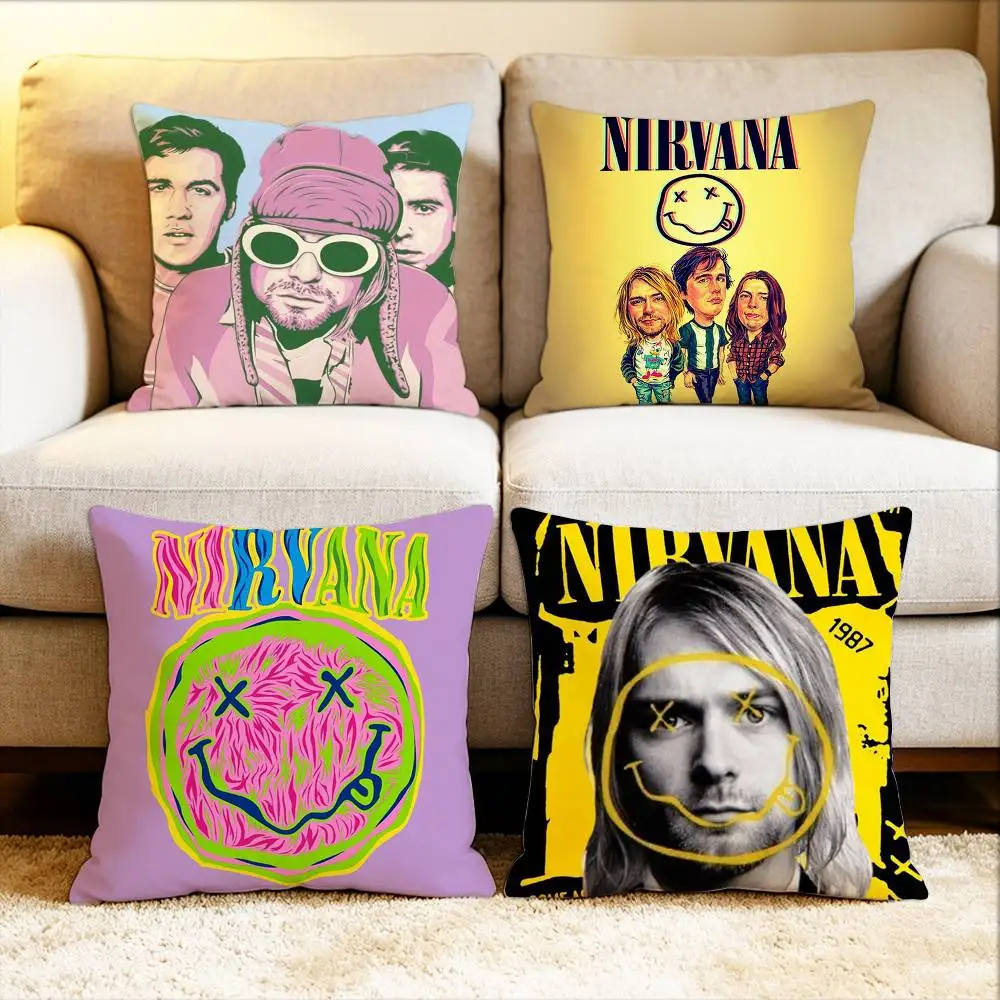 

Nirvana Rock B-Band Various Sizes Square Pillow Case For Car Home Bedchamber Decor