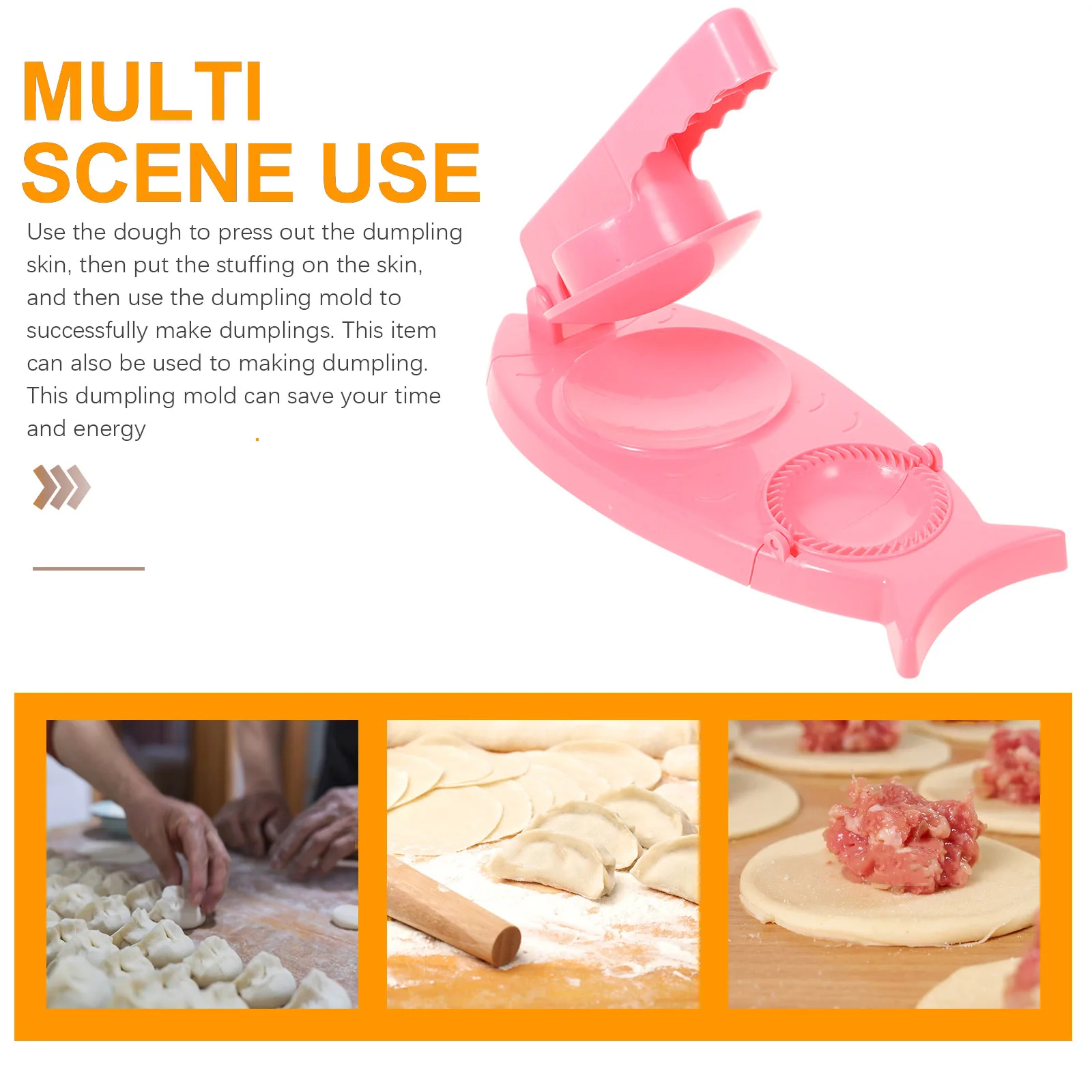 

Dumpling Wrapper Pink Mould Manual Kitchen Tool 2in1 Maker Bun Mold Dough Press Reusable Skin Press Practical Long Use Wear