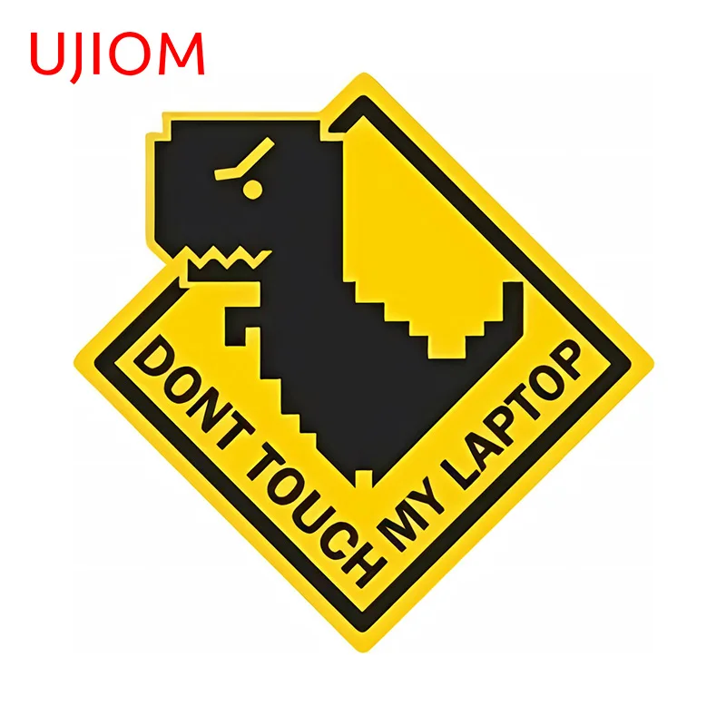 UJIOM 13cm × 13cm Funny Warning Sign Wall Stickers Do Not Touch My Laptop Design Decals Waterproof Adhesive Computer Dedor