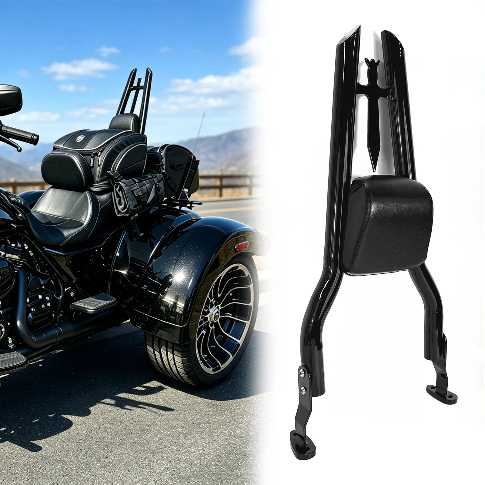 Motorcycles Accessories For Harley FLRT Freewheeler 2015-2026 Road Glide 3 FLTRT 2023 Passenger Rear Backrest Sissy Bar