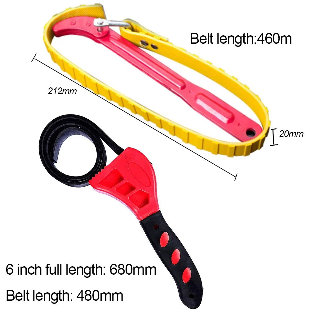 Belt Wrench Oil Filter Puller Strap SpannerChain Oil Filter Cartridge Disassembly Tool Oil Filter Wrench Adjustable Strap Tools