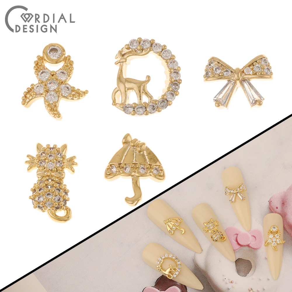 

Cordial Design 50 шт. подлинное золотое покрытие/кубический циркон/ювелирные изделия и компоненты/разные формы/DIY аксессуары для ногтей
