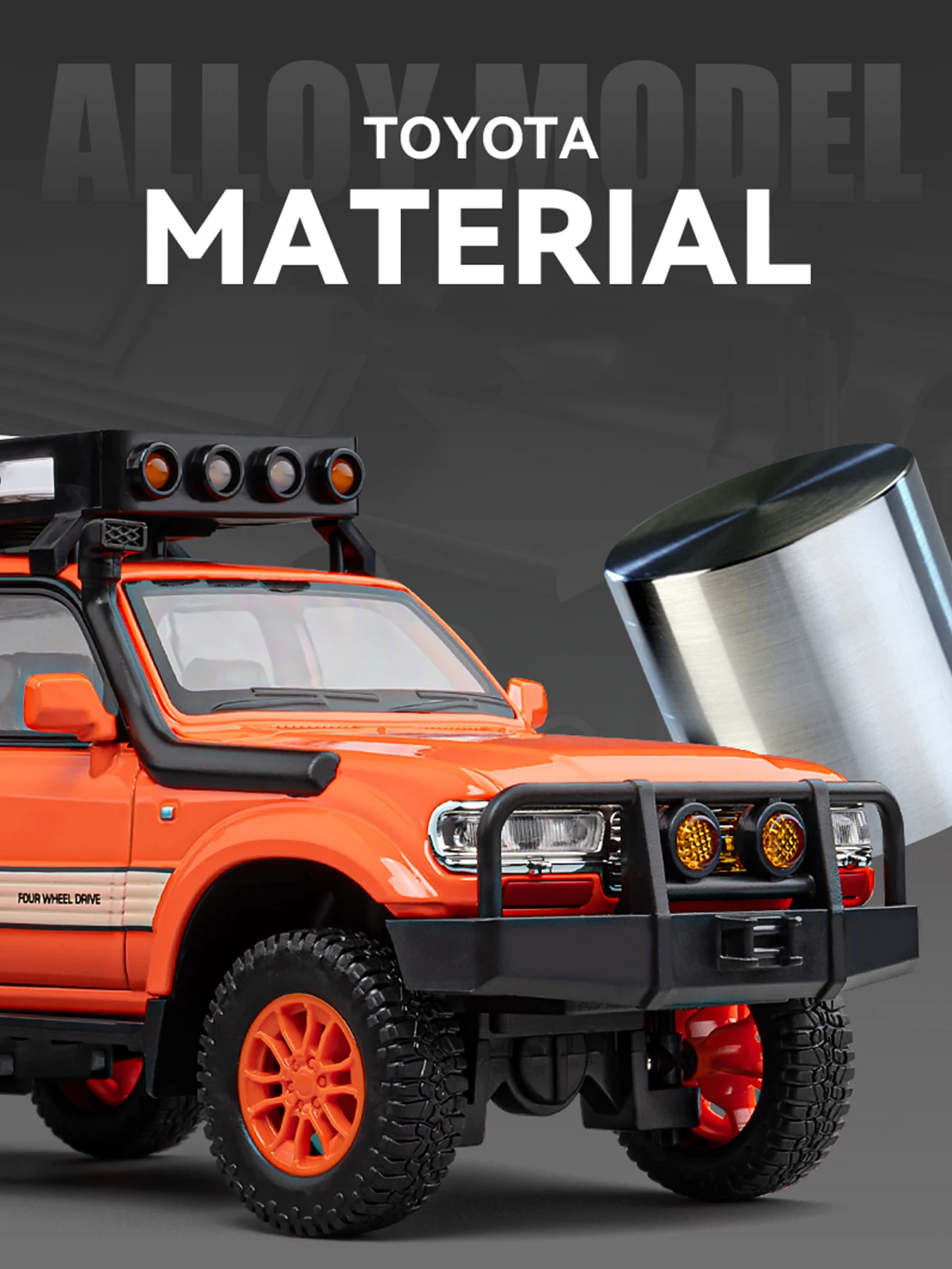 1: 24 نموذج سيارة لاند كروزر LC80 محاكاة من سبائك الزنك، زخرفة ثابتة، سيارة هدية معدنية قابلة للجمع #4