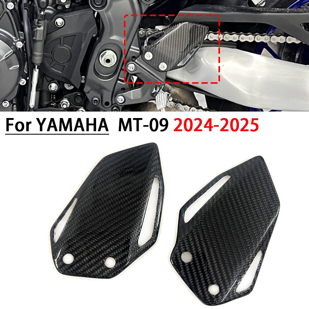 

For Yamaha MT-09 2024-2025 100% Carbon Fiber Heel Guard Plates Foot Rests Motorcycle Accessories