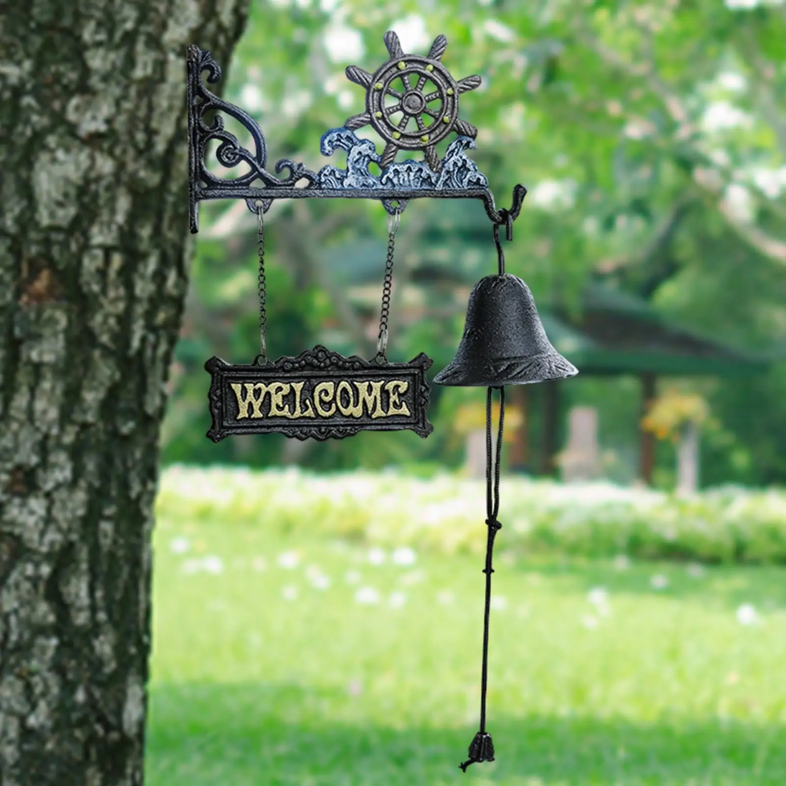 Cast Iron Door Bell Vintage Outdoor Dinner Bell for Indoor Farmhouse Home