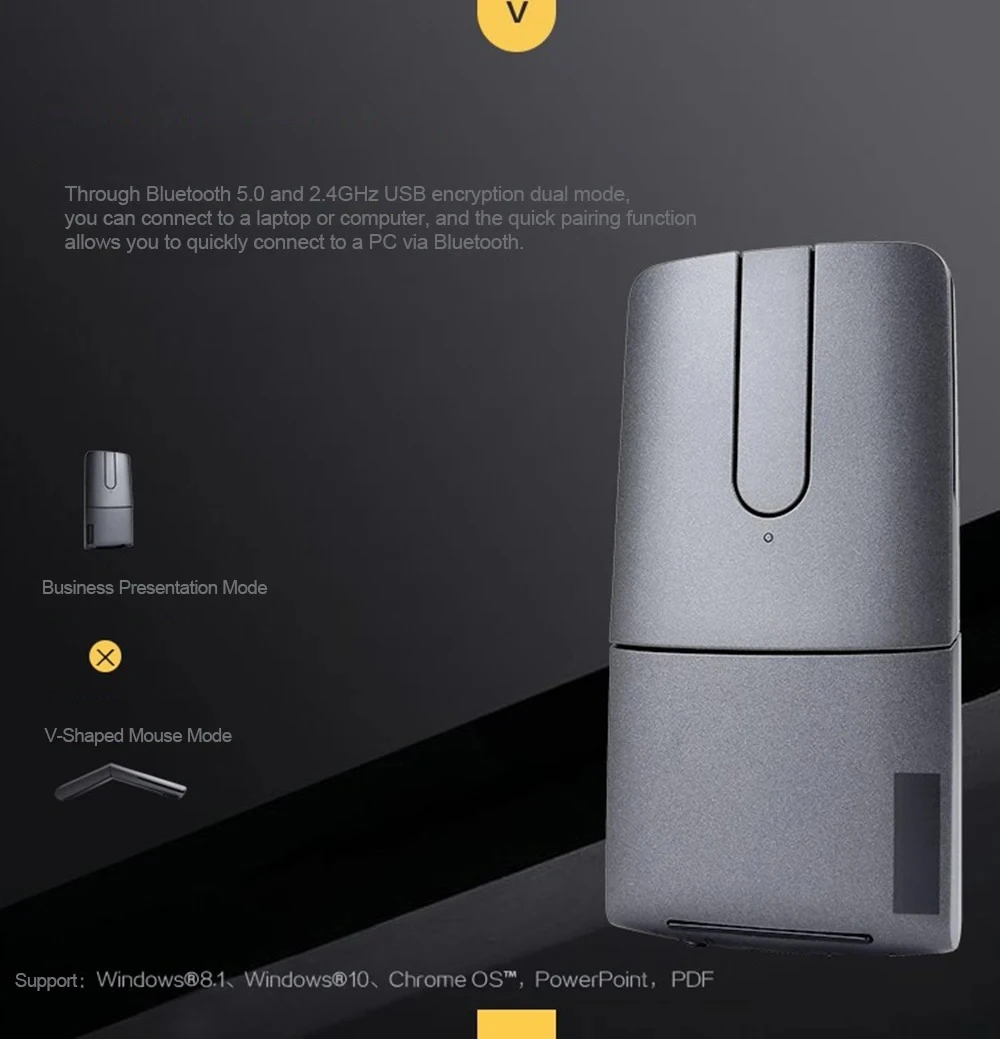 

YOGA 2 Wireless Business Wireless Mouse for Lenovo with 1600DPI Laser Support Bluetooth 5.0 2.4 GHz Connection for Windows PDF