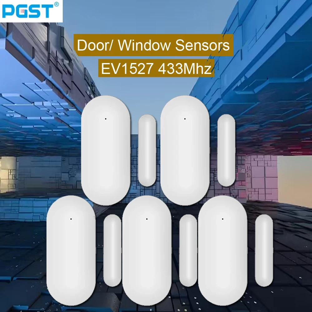 PGST-68 Wireless Magnetic Door Sensor, EV1527 Encoding Mode, RF 433MHz, Home Security Door Opening Alarm Door Magnet, Anti-Theft