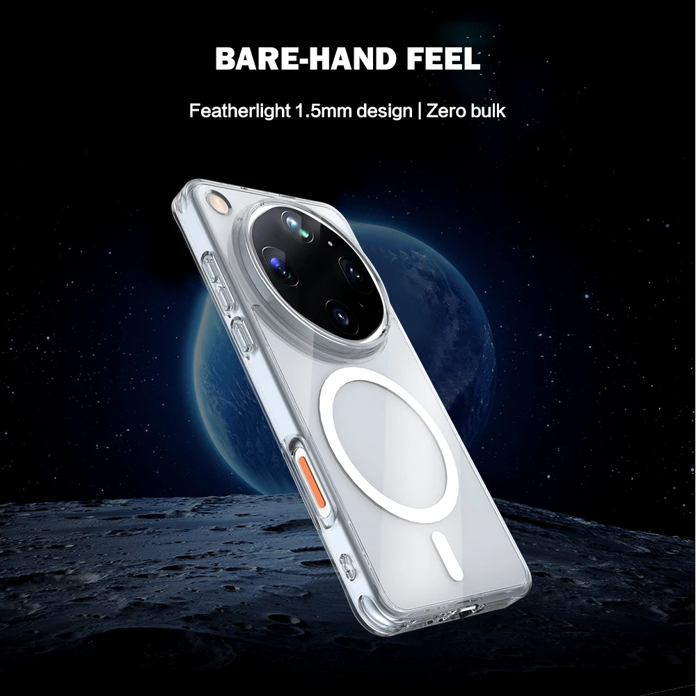 Magnetische Hartschalenhülle aus TPU+PC, transparent, stoßfest, für Oppo Find X9 Ultra – Detail 9