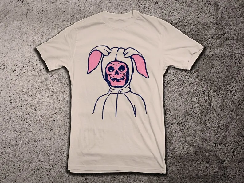 

Vintage Halloween Skeleton in Bunny Costume. Limited Edition Shirt.