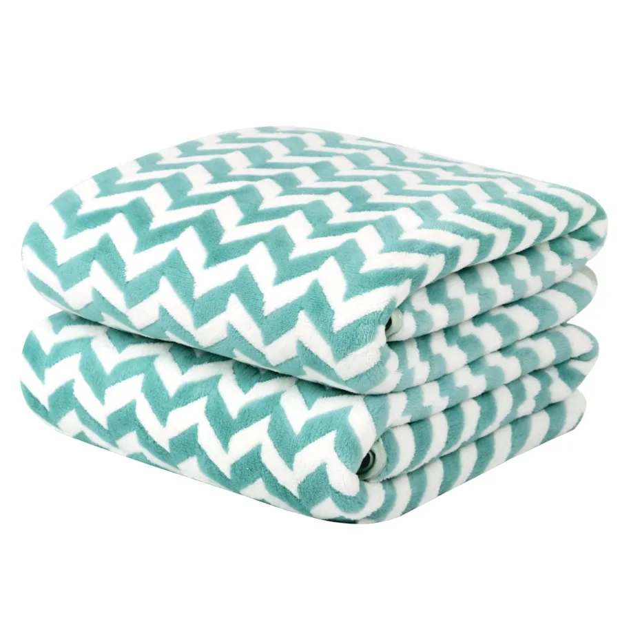 

Комплект из 2-х полотенец для ванной NC Fashion из микрофибры с узором «шеврон», зеленый, белый, разноцветный