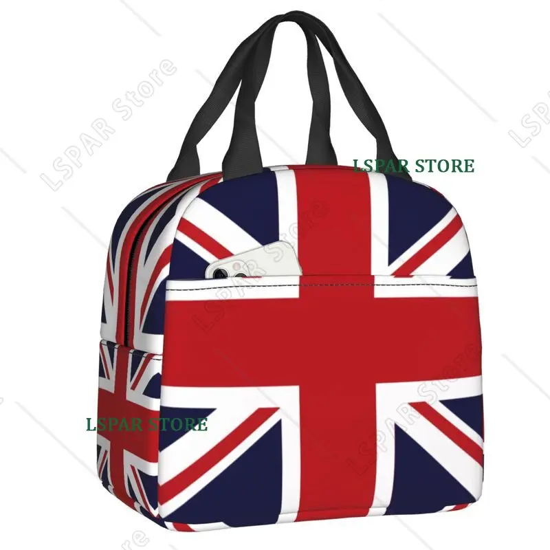 Union Jack Flag Of The UK Insulated Lunch Bag for Portable United Kingdom British Thermal Cooler Bento Box Beach Camping Travel
