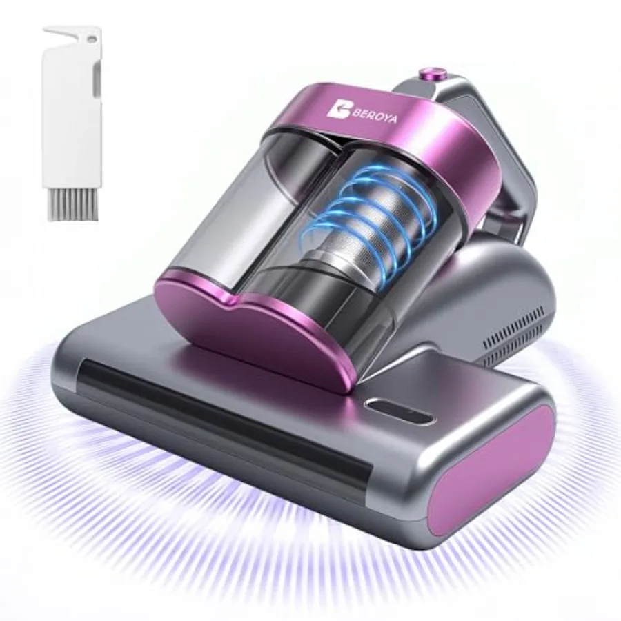 

Mattress Vacuum Cleaner UVC 253.7nm Light with 16Kpa Strong Suction 145F Heat Ultrasonic HEPA Filter Versatile Bed Pillow and C