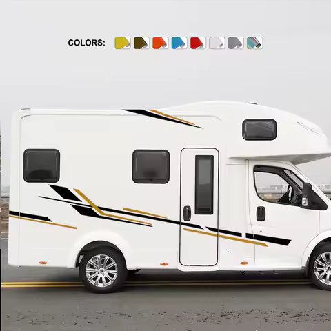 Motorhome Stripes Vinyl Stickers Graphics Car Decoration Decals For Camper Van Horsebox Caravan RV Auto Tuning Accessories