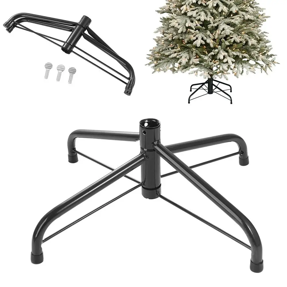 4 Feets Christmas Tree Stand Base Cast Iron Tree Stand Foot Holder Party Decoration Black Xmas Tree Support Shelf Festival