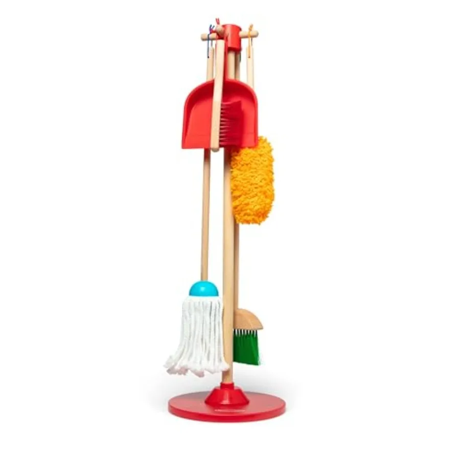 

Dust Sweep Mop 6-Pc. Toddler Cleaning Set with Broom Accessories Preschool Learning Activities Toys for Girls Boys 3+