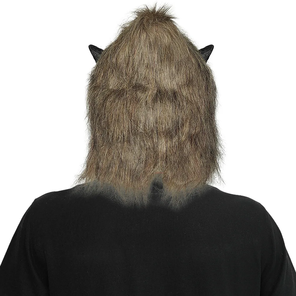 Halloween Horror-Maske aus Latex mit Wolfskopf und Krallen-Handschuhen, Werwolf-Verkleidungsmaske für Karneval, Cosplay und Kostümpartys – Detail 4