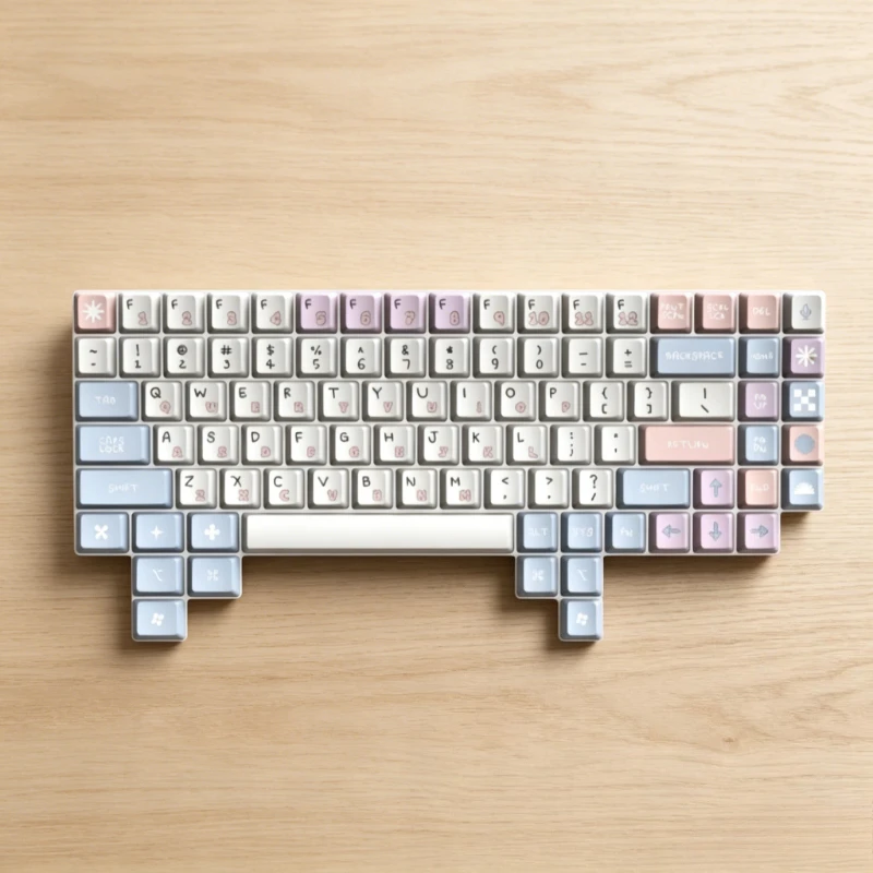 

New PBT Themed Keycaps Set Customized Heat Sublimation OEM Profile Keycaps Mechanical Keyboard Accessories for Woting 60 He+