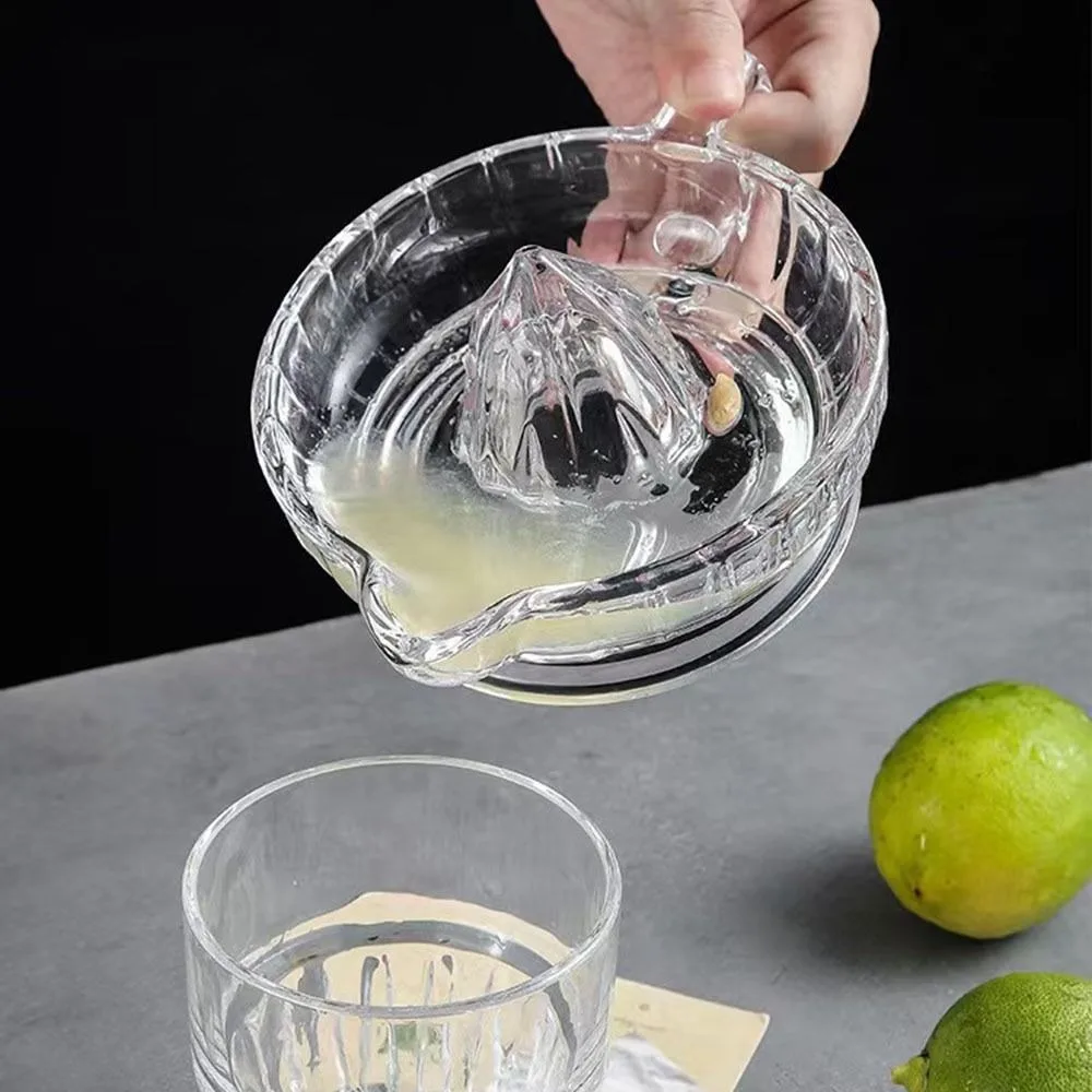 Fruit Extractor Multifunctional Lemon Squeezer with Handle Pouring Mouth Glass Juicer Glass Efficient Citrus Juicer Bar