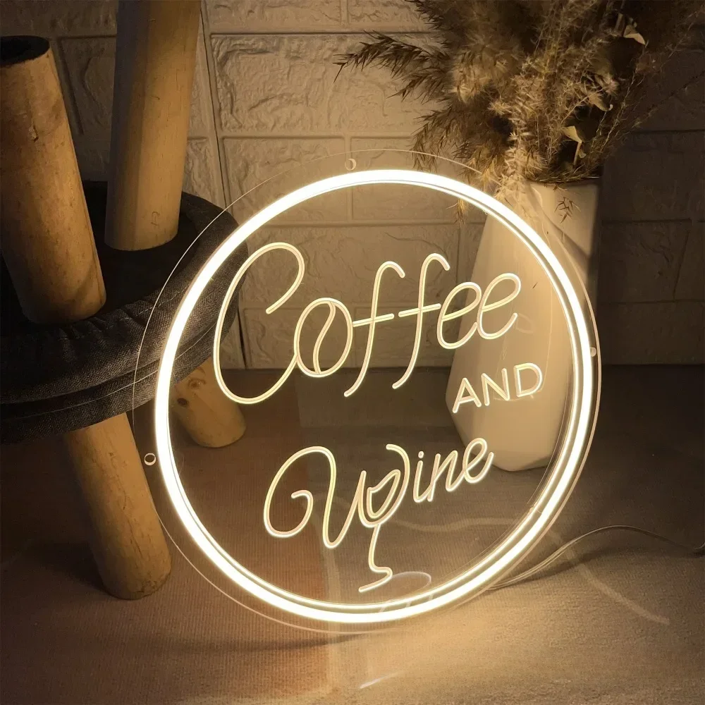 Imagem -04 - Sinais de Néon Led para Café e Decoração de Vinho Gravação Pessoal Personalizados Lâmpadas na Decoração da Parede 12 Cores