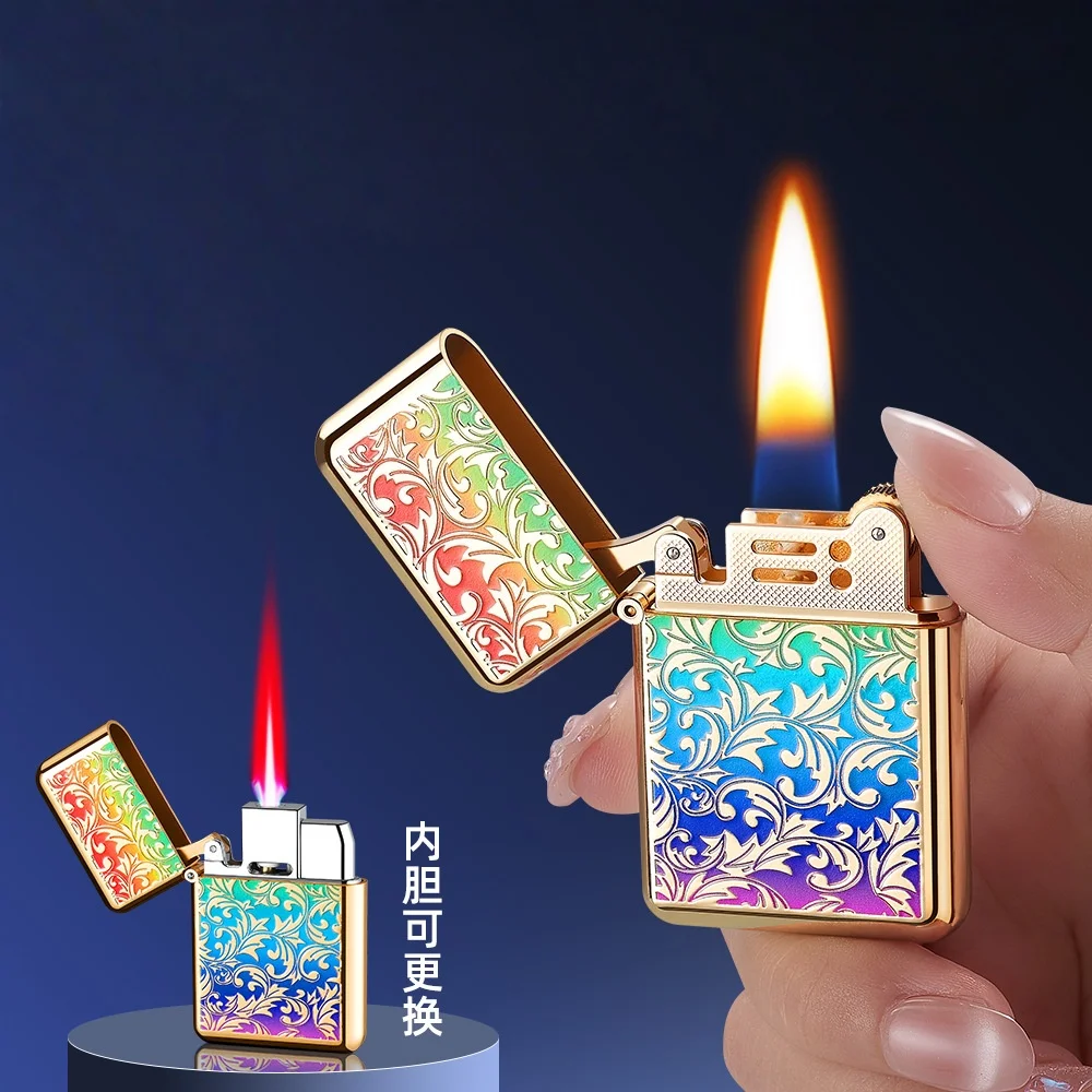 Trendy Portable High-Beauty Dual-Use Lighter, Replaceable Inner Core Rechargeable Lighter, Lighter, Switchable Lighter