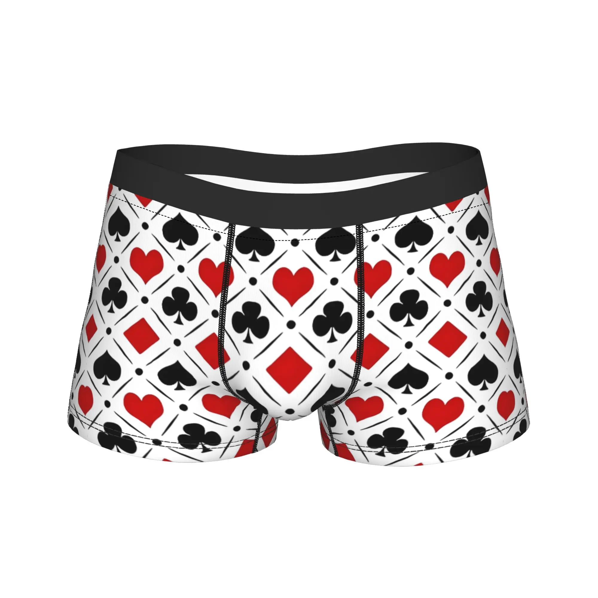 

Playing Cards Underwear Breathable Underpants Custom DIY Shorts Briefs For Male 3D Pouch Large Size Boxer Shorts
